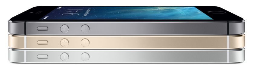 A stack of iPhone 5s in different colors