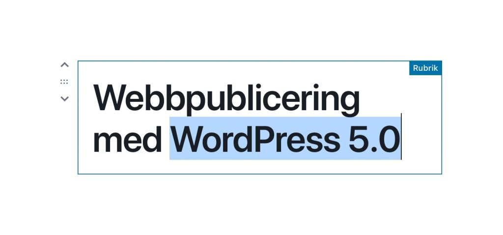 Här är omslaget till Webbpublicering med WordPress 5.0